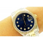 Rolex Datejust Diamond Bezel Blue Dial 36mm Automatic Watch
